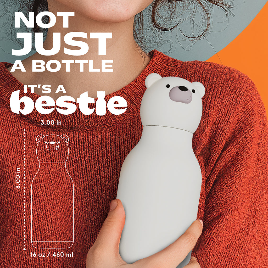 Asobu Bestie Animal Thermal Drink Bottle, 460 ml - Polar Bear