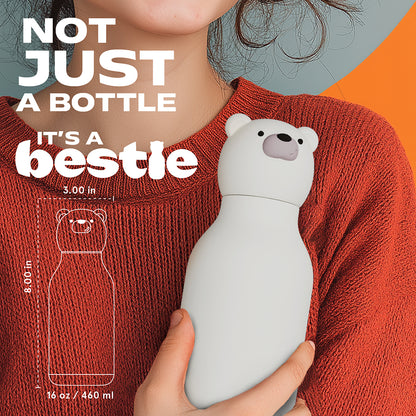 Asobu Bestie Animal Thermal Drink Bottle, 460 ml - Polar Bear