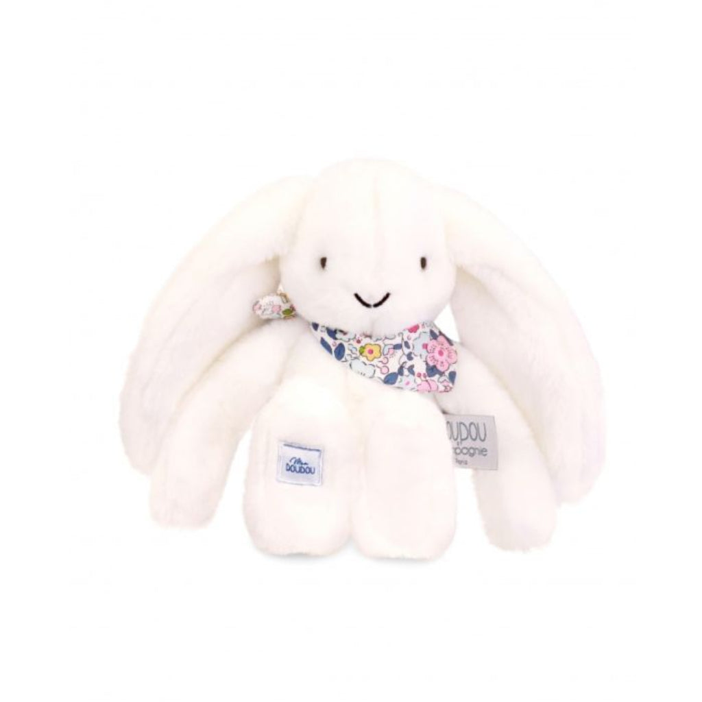 Doudou et Compagnie Blomsterkanin, hvid - 25 cm