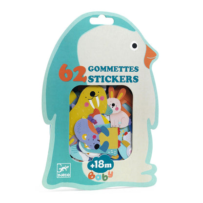 Djeco Stickers, Ice Floe Animals – 62 stickers