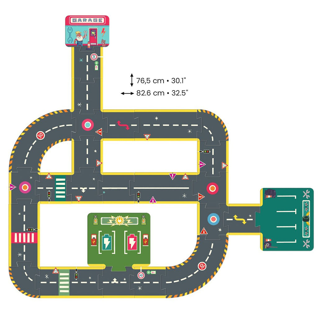 Djeco Crazy Motors Puzzle, Road - 26 Pieces