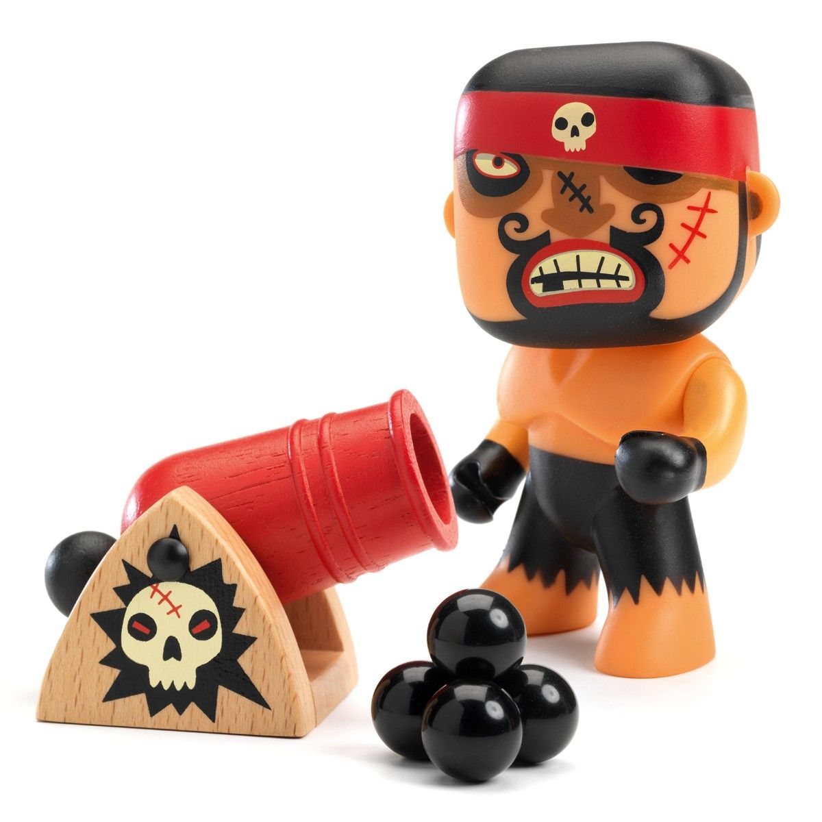 Djeco Arty Toys piratfigur, Rick &amp; Boumcrack med kanon