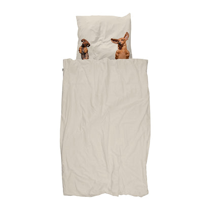 Økologisk Snurk voksensengetøj med gravhunde venner design