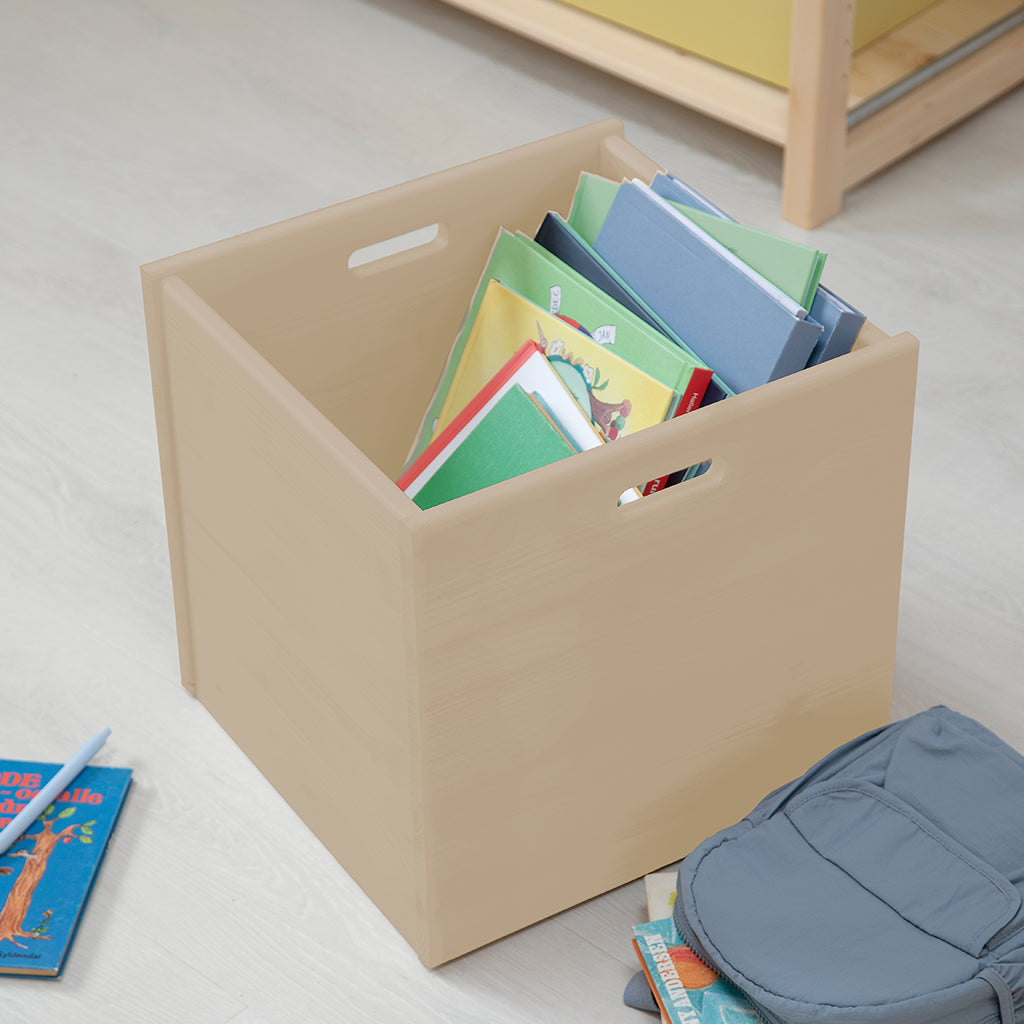 By Aulum Dana bookcase, available in a depth of 30 or 40 cm – Sand