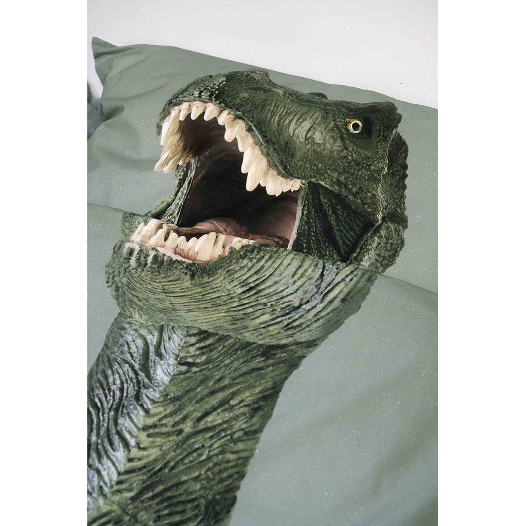 Snurk Organic Adult Bed Linen - Dino Green