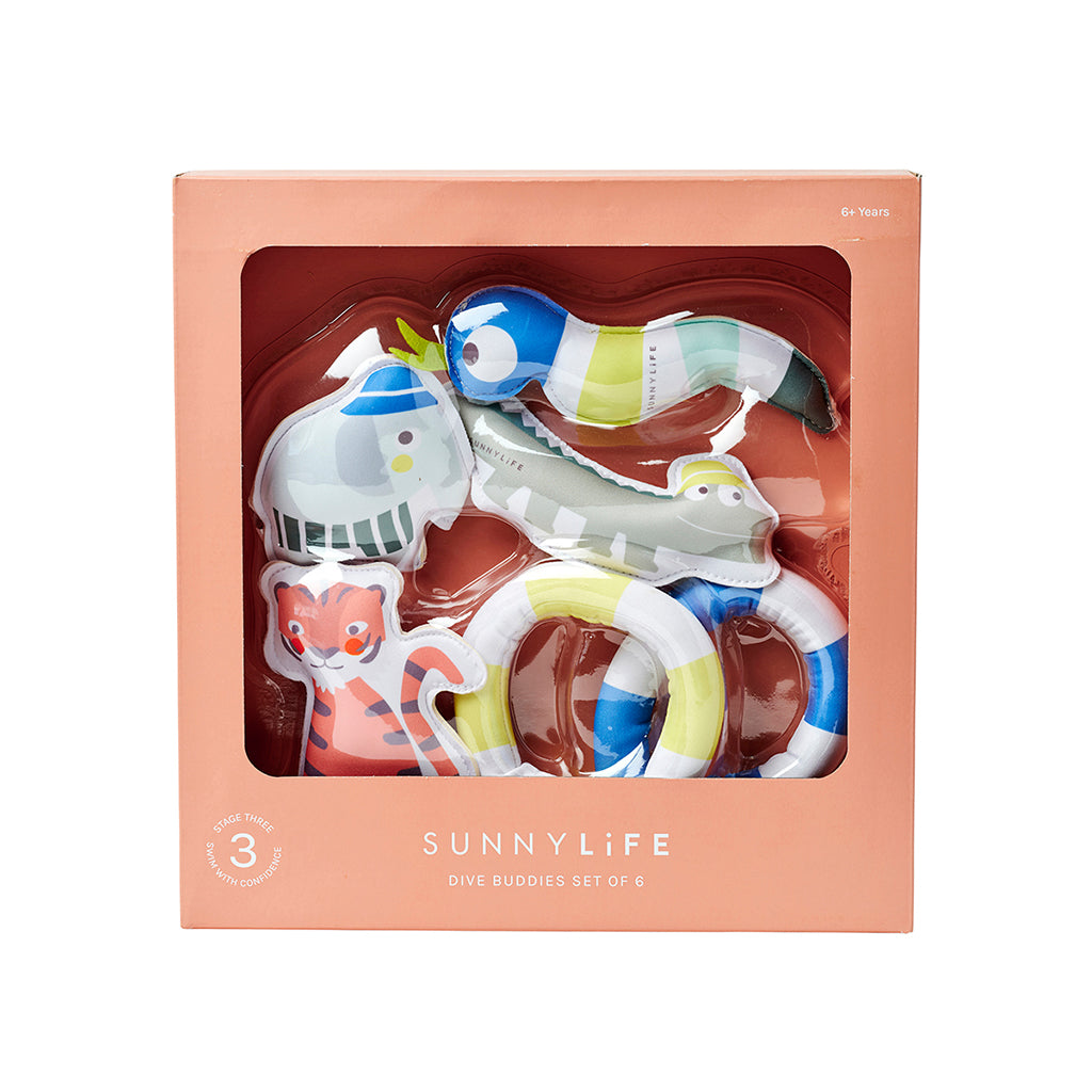 Sunnylife Dykker venner, Into the Jungle - Multi sæt m. 6 stk.
