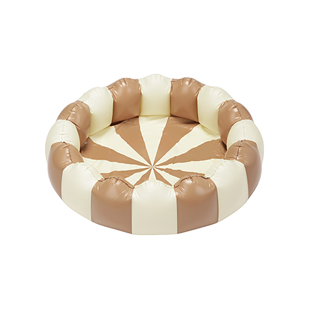 Petites Pommes Henry Dolce badebassin i brun og creme stribet design
