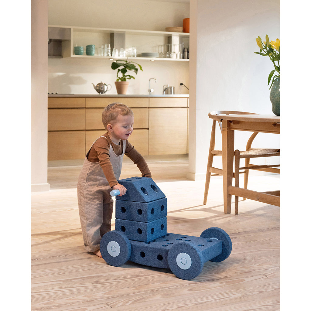 Modu Building Toy in Foam, Dreamer Set, 34 Pieces - Deep Blue/Sky Blue