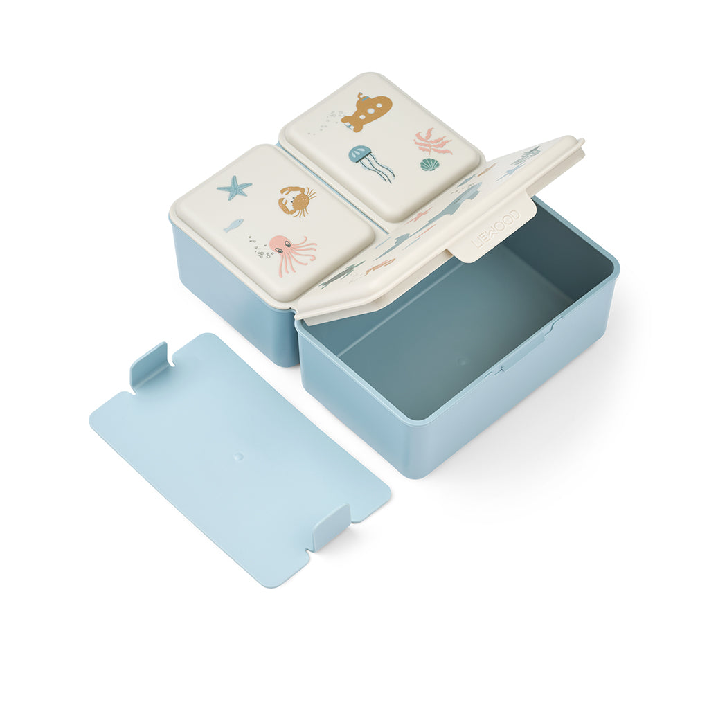 Liewood Driss 3-Compartment Silicone Lunchbox – Sea Creature/Sandy