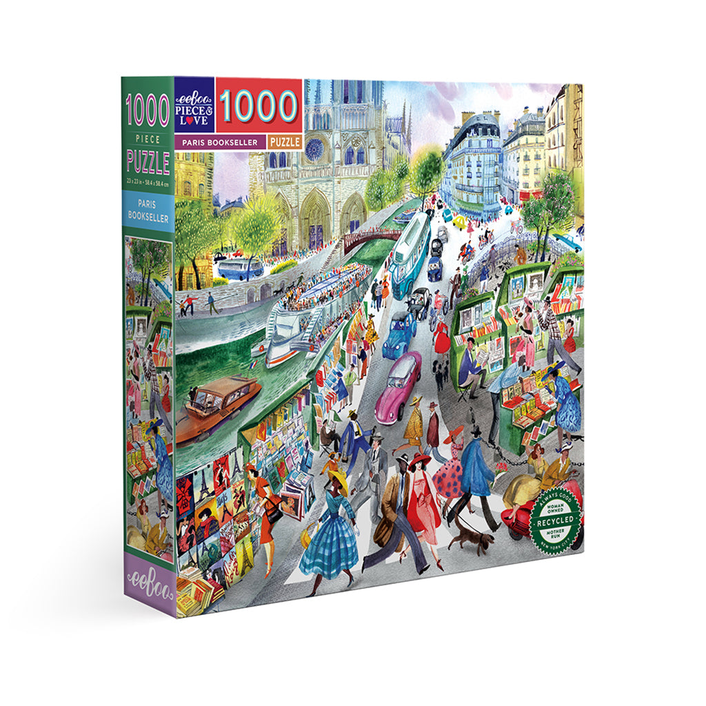 Eeboo Puslespil 1000 brikker, parisisk boghandler ved Seinen