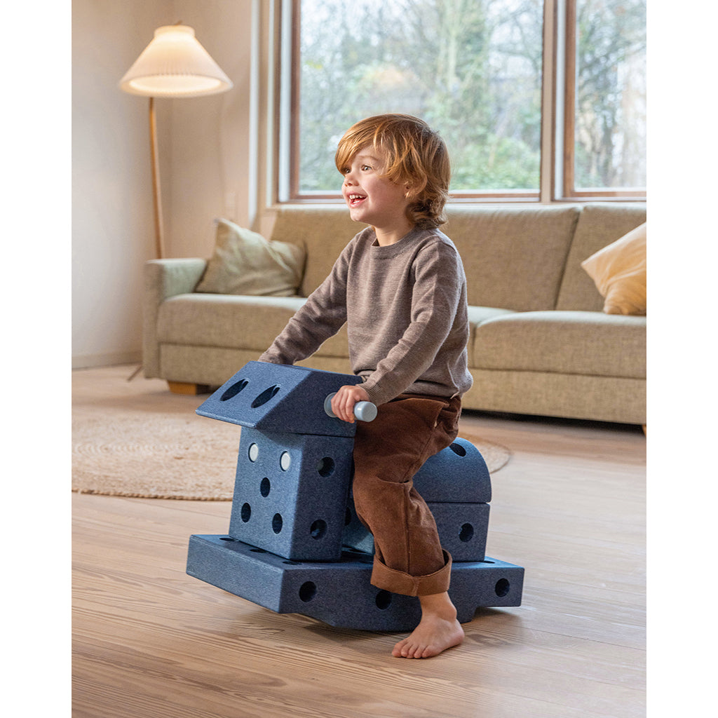 Modu Foam Building Toy, Explorer Set, 20 Pieces - Deep Blue/Sky Blue