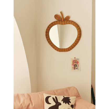 ferm Living, apple mirror with braided frame - Natural