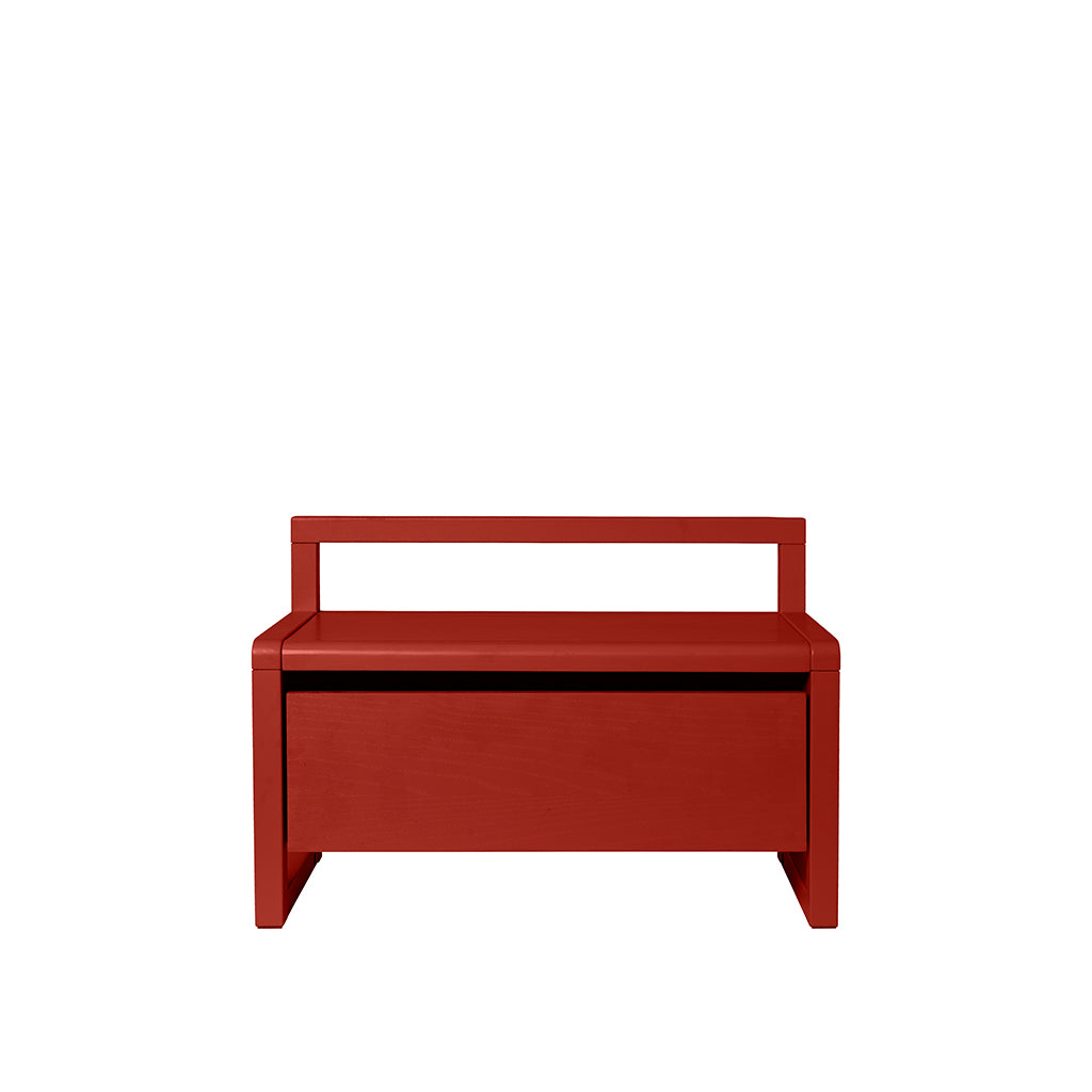 ferm Living børnebænk m opbevaring, Little Architect storage bench - Poppy Red