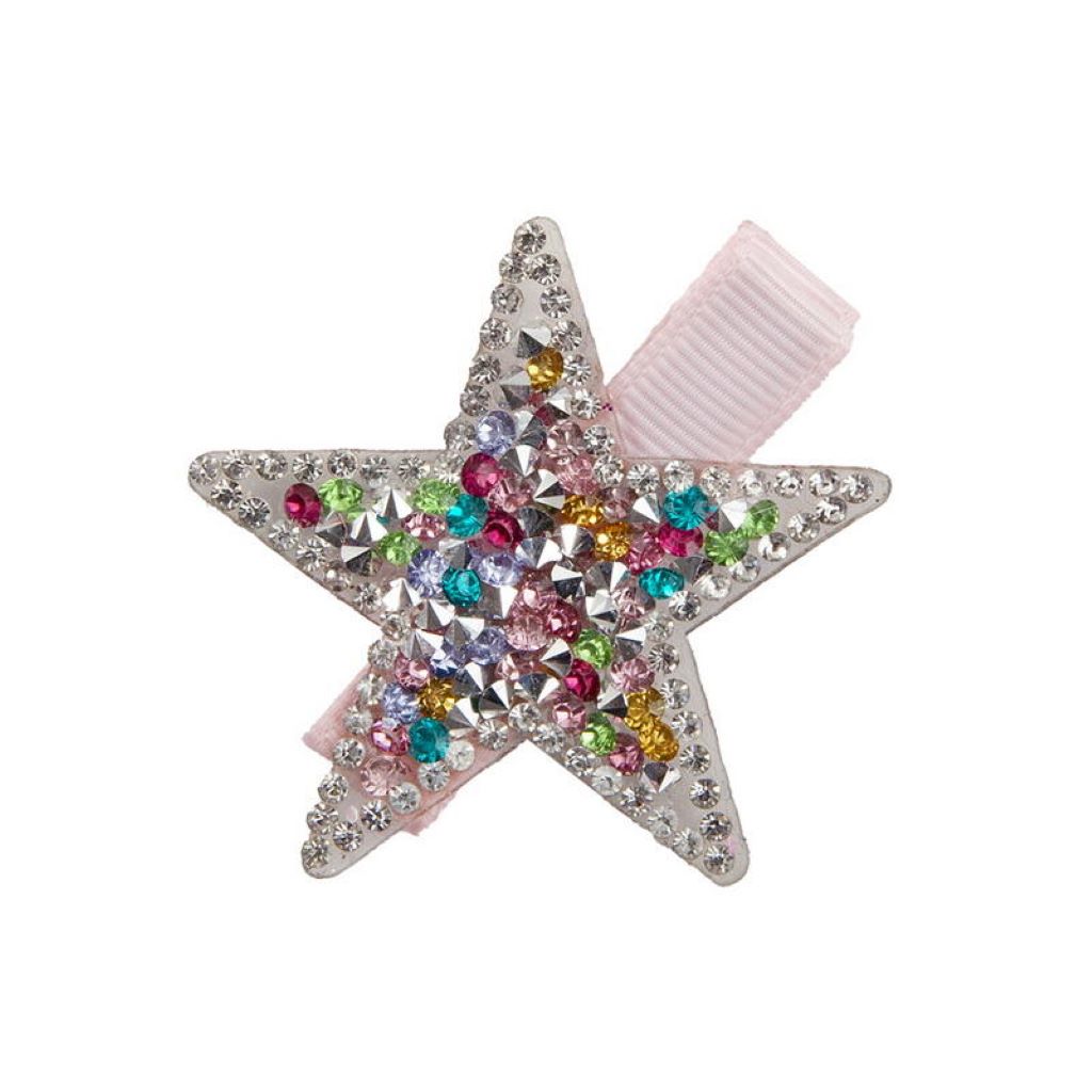 Great Pretenders hårclips med farverig glitter stjerne
