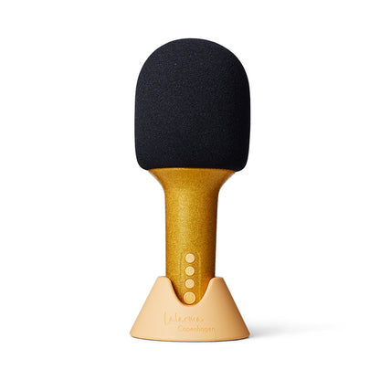 Lalarma Glitter Grove mikrofon, guld, med base og knapper