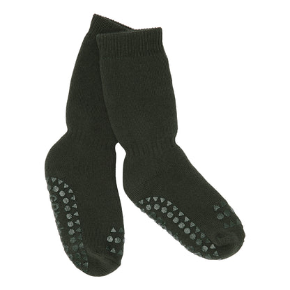 GoBabyGo skridsikre strømper m. gummidutter, Forest green