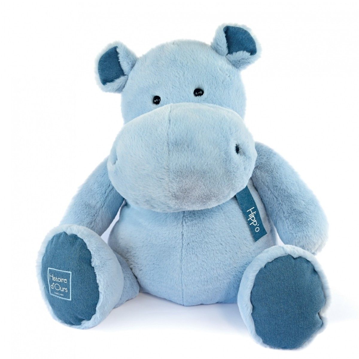 Doudou et Compagnie Flodheste bamse, Denimblå - 85 cm