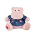 Doudou et Compagnie flodhest bamse, lyserød med denimjakke, 20 cm