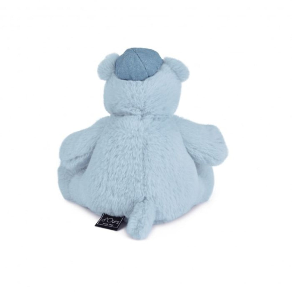 Doudou et Compagnie Flodhest bamse, blå m. broderede stickers - 20 cm