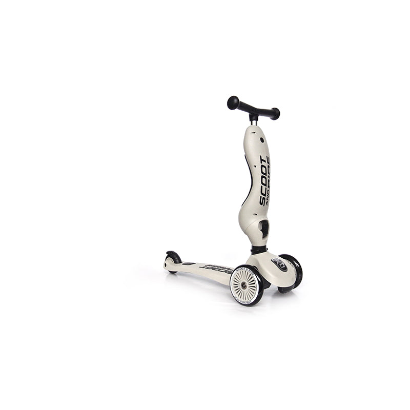 Scoot and Ride, Highway Kick 1, Push &amp; Go Scooter with Push Bar - Ash