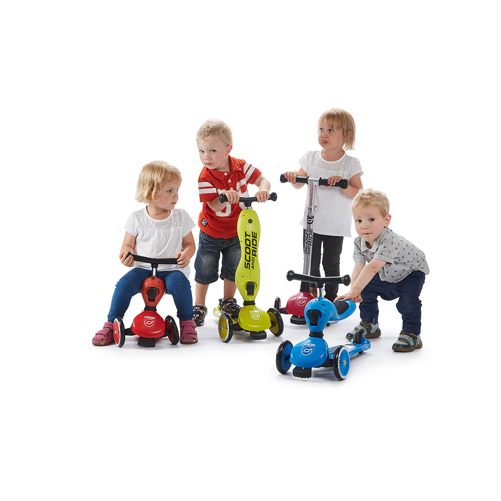 Scoot and Ride, Highway Kick 1, Push &amp; Go Scooter with Push Bar - Wildberry