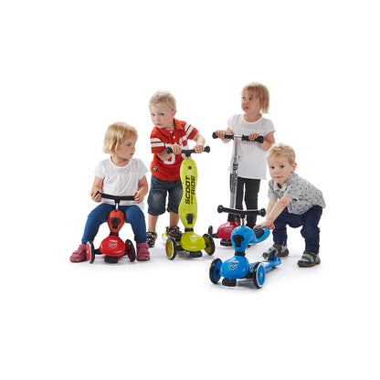 Scoot and Ride, Highway Kick 1, Push &amp; Go Scooter with Push Bar - Wildberry
