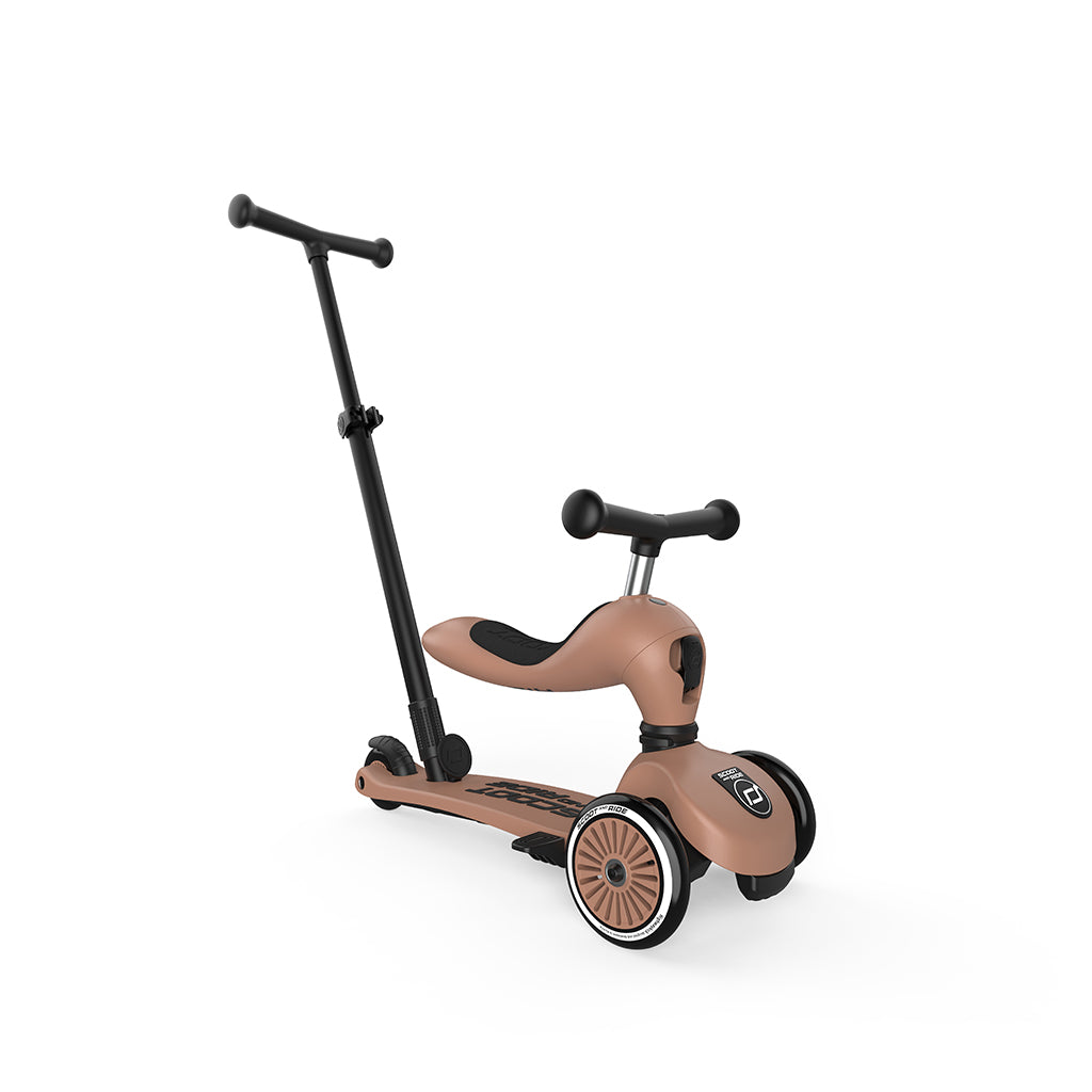 Scoot and Ride, Highway Kick 1, Push &amp; Go scooter m skubbestang - Mocha