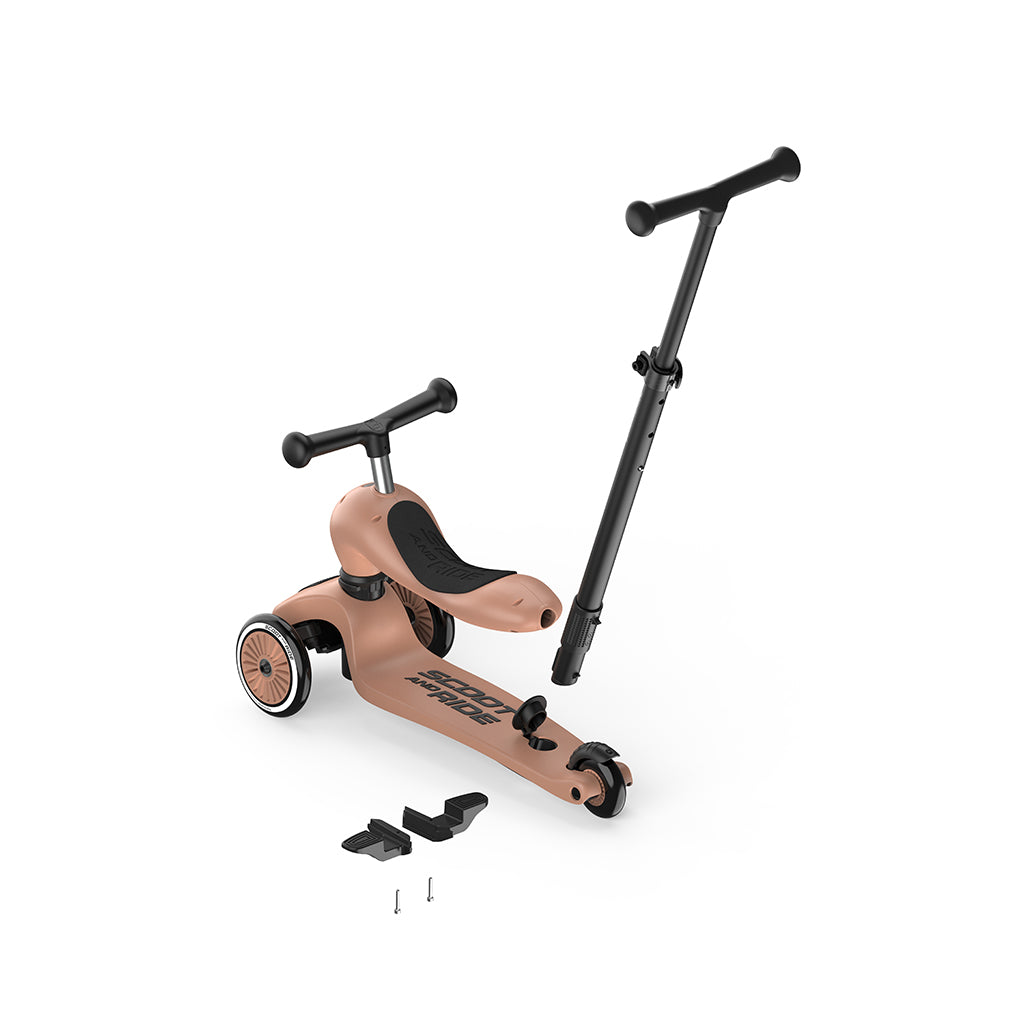Scoot and Ride, Highway Kick 1, Push &amp; Go scooter m skubbestang - Mocha