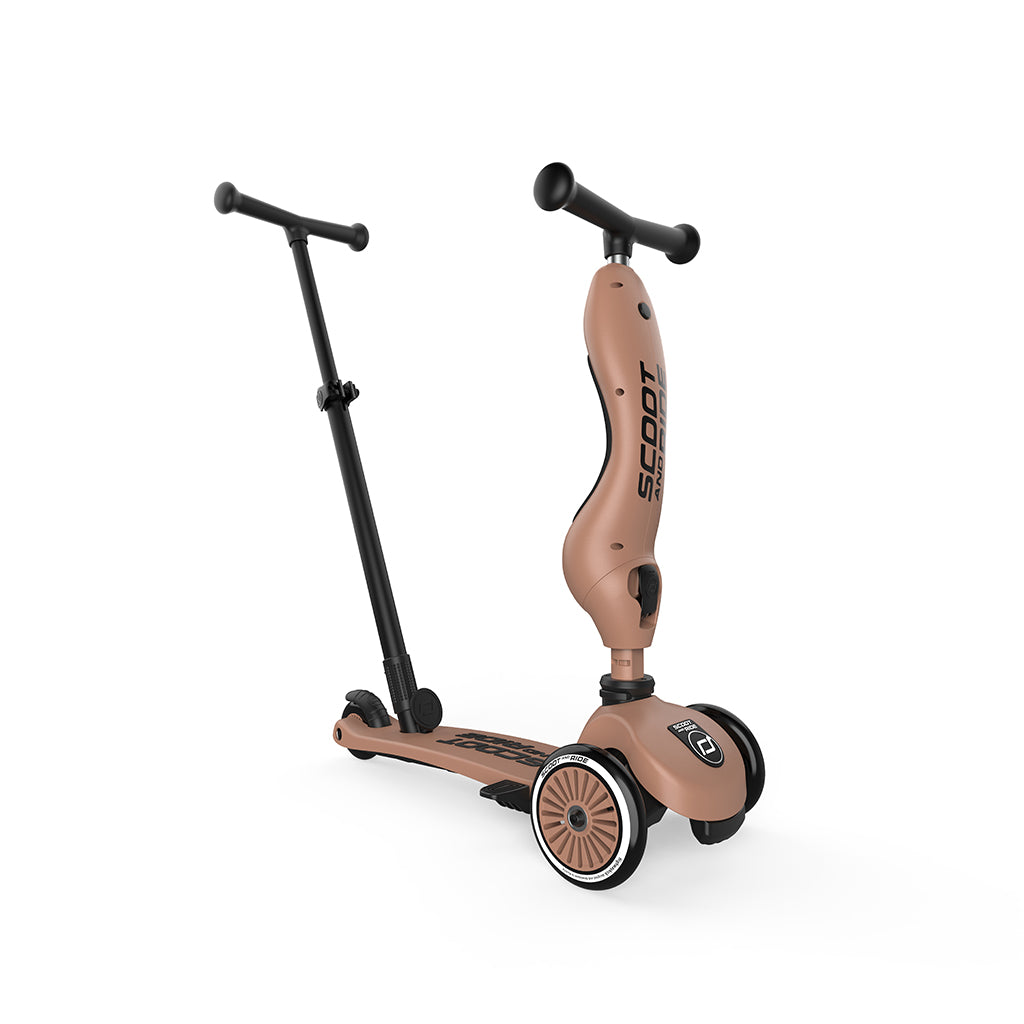 Scoot and Ride, Highway Kick 1, Push &amp; Go scooter m skubbestang - Mocha