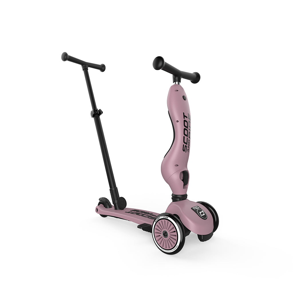 Scoot and Ride, Highway Kick 1, Push &amp; Go Scooter with Push Bar - Wildberry
