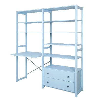 By Aulum Agger Deluxe Ladder Shelf with Desk, Various Sizes - Himalayan Blue