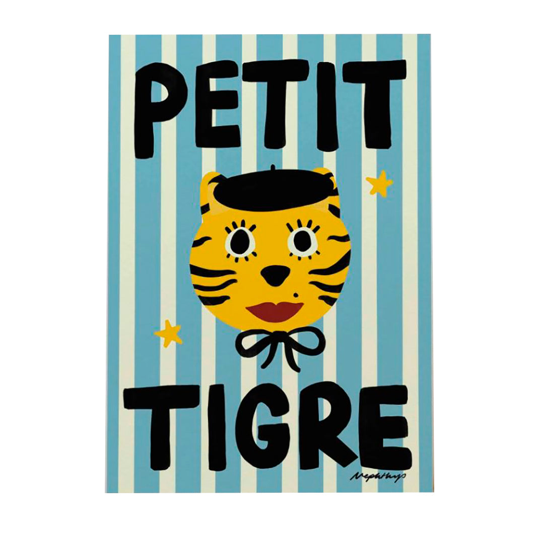 Nephthys Illustrated plakat, Petit Tigre, Blue - A4 format