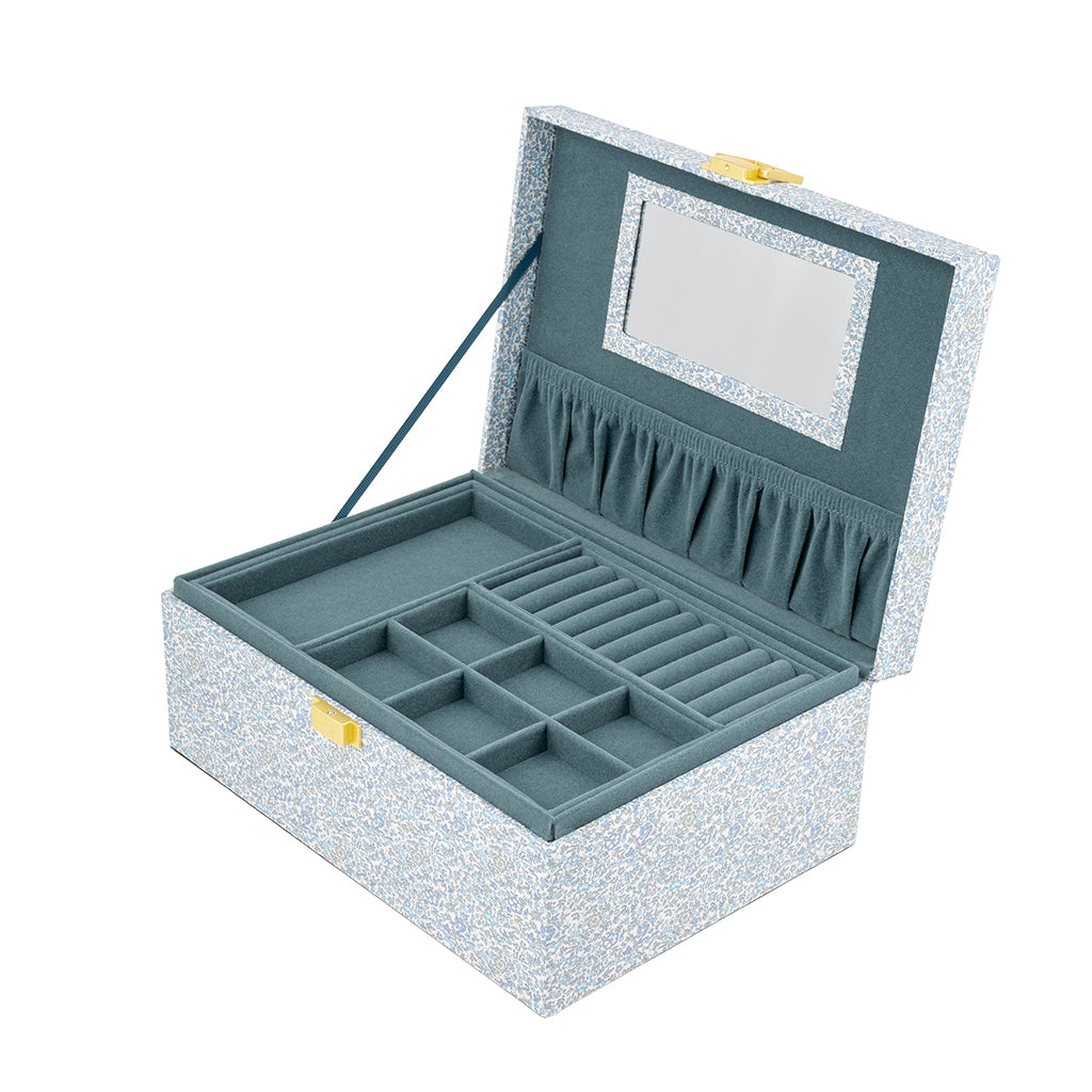 Bon Dep Jewelry Box with Liberty Print, Square - Katie and Millie Light Blue