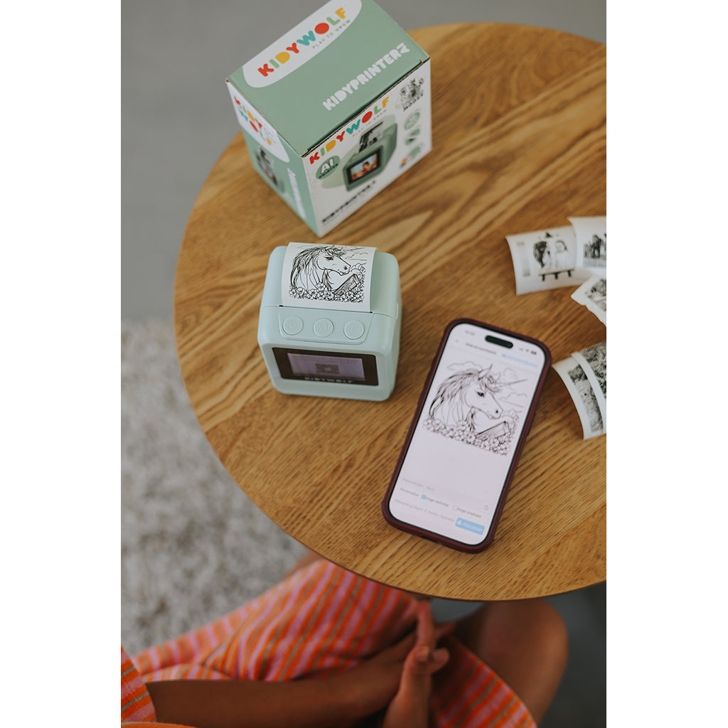 Kidywolf Kidyprinter, Portable AI Mini Printer for Kids