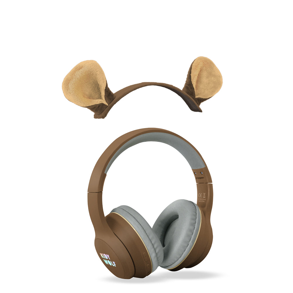 Kidyears - Bluetooth høretelefoner m magnetisk dyreøre - Bear