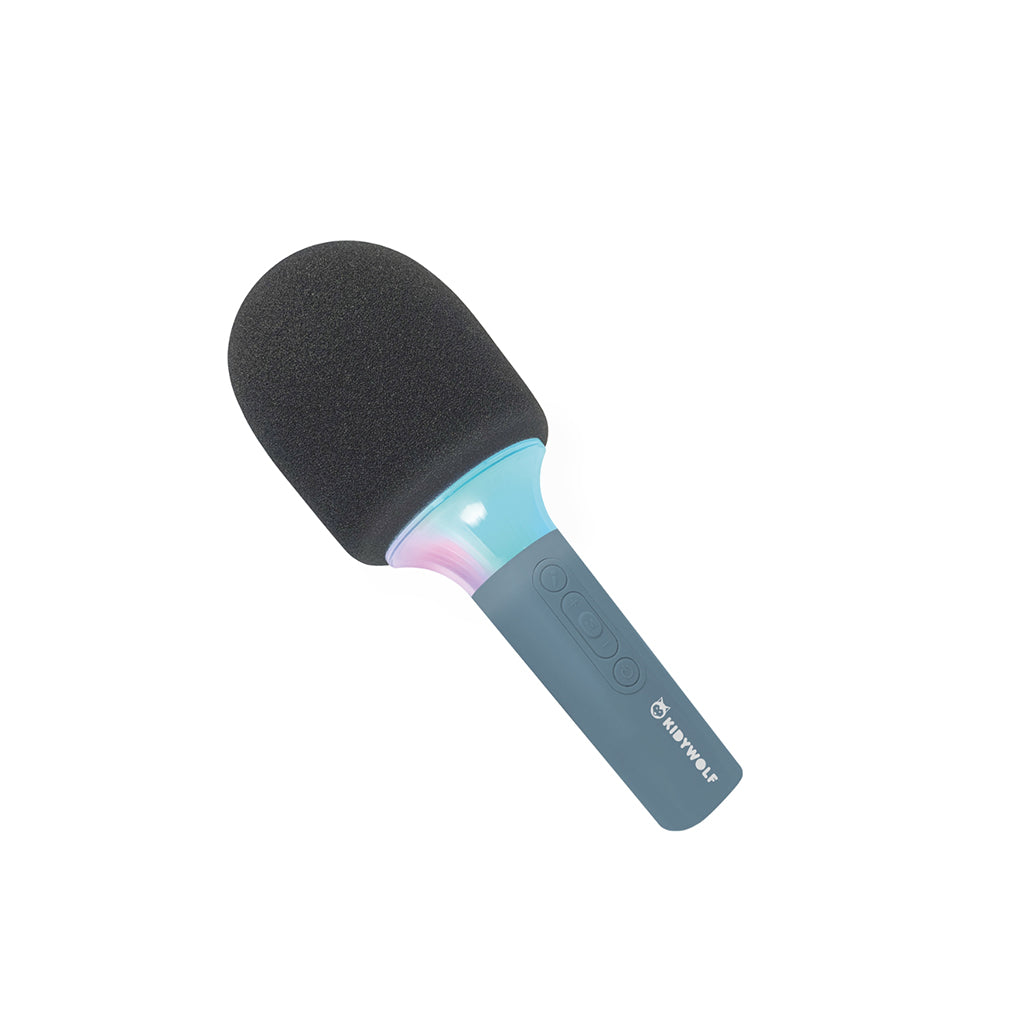 Kidymic Alt-i-én mikrofon til karaoke og musikalske oplevelser, Blue - med lys i