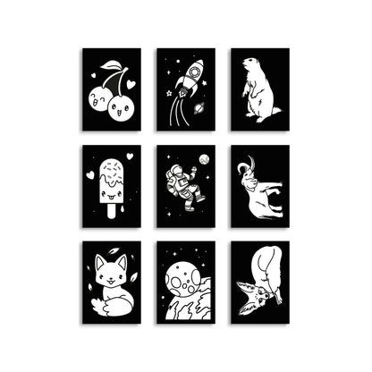 Kidyneon, DIY Glow-in-the-Dark Pictures with Neon Thread, 9 Pieces - Big Pack