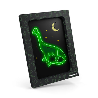 Kidyneon, DIY selvlysende billeder med grøn neontråd - Dinosaur