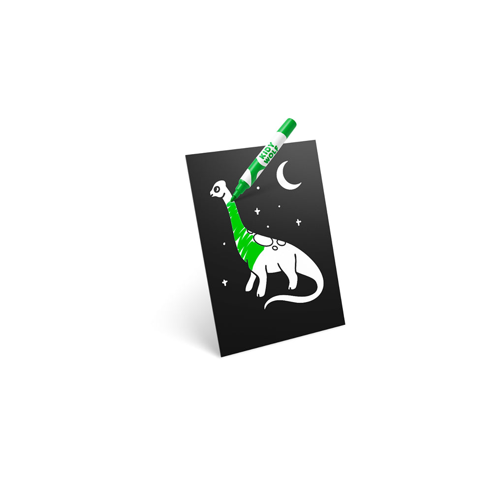 Kidyneon, DIY selvlysende billeder med grøn neontråd - Dinosaur