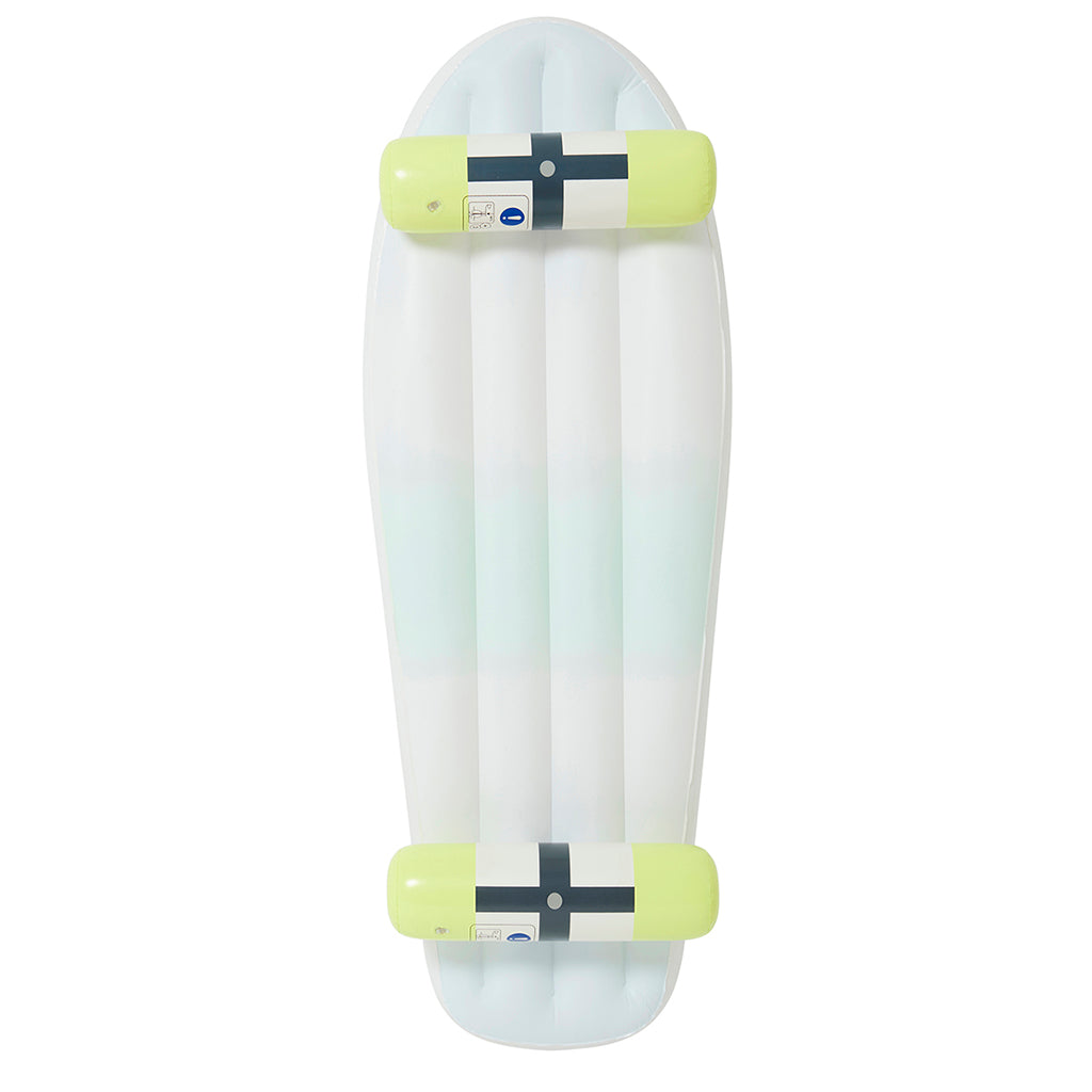 Sunnylife Inflatable Mattress, Skateboard - Blue/Lime - Ages 6 and Up