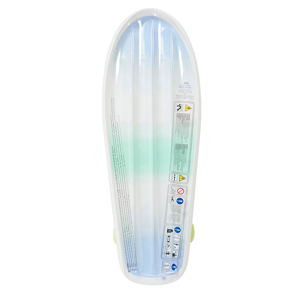 Sunnylife Inflatable Mattress, Skateboard - Blue/Lime - Ages 6 and Up