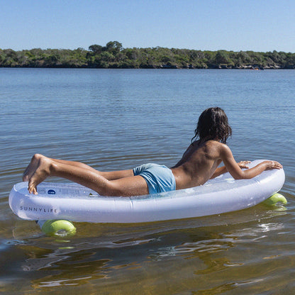 Sunnylife Inflatable Mattress, Skateboard - Blue/Lime - Ages 6 and Up