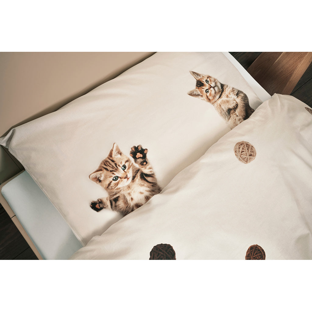 Snurk voksensengetøj, økologisk - Kitten friends