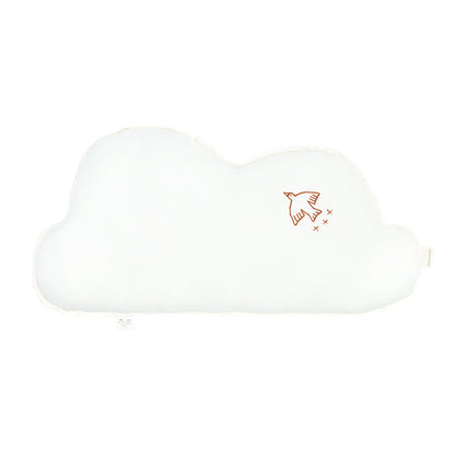 Nobodinoz skypude, vasket fransk hør, fuglebroderi i off white