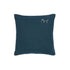 Nobodinoz broderet pude, 45 x 45 cm, vasket fransk hør - Deep blue