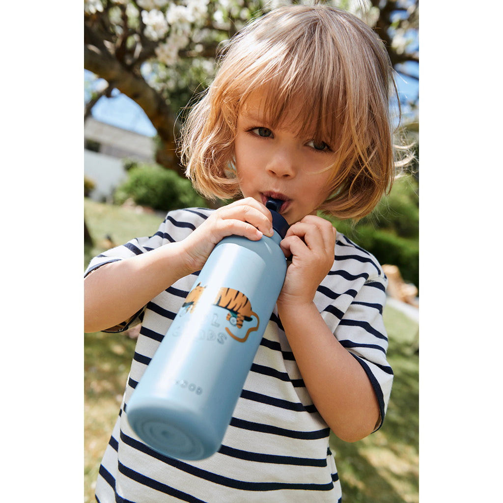 Liewood Falk water bottle, termoflaske 500 ml. - Tiger/ Beach Blue