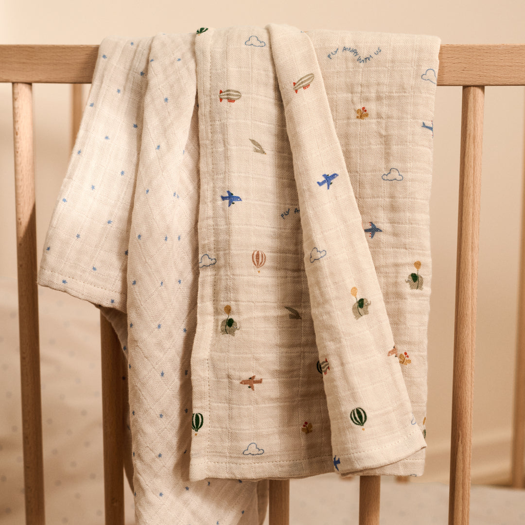 Liewood Muslin Cloths, Lewis Muslin 2-Pack - Star / Flying Mix