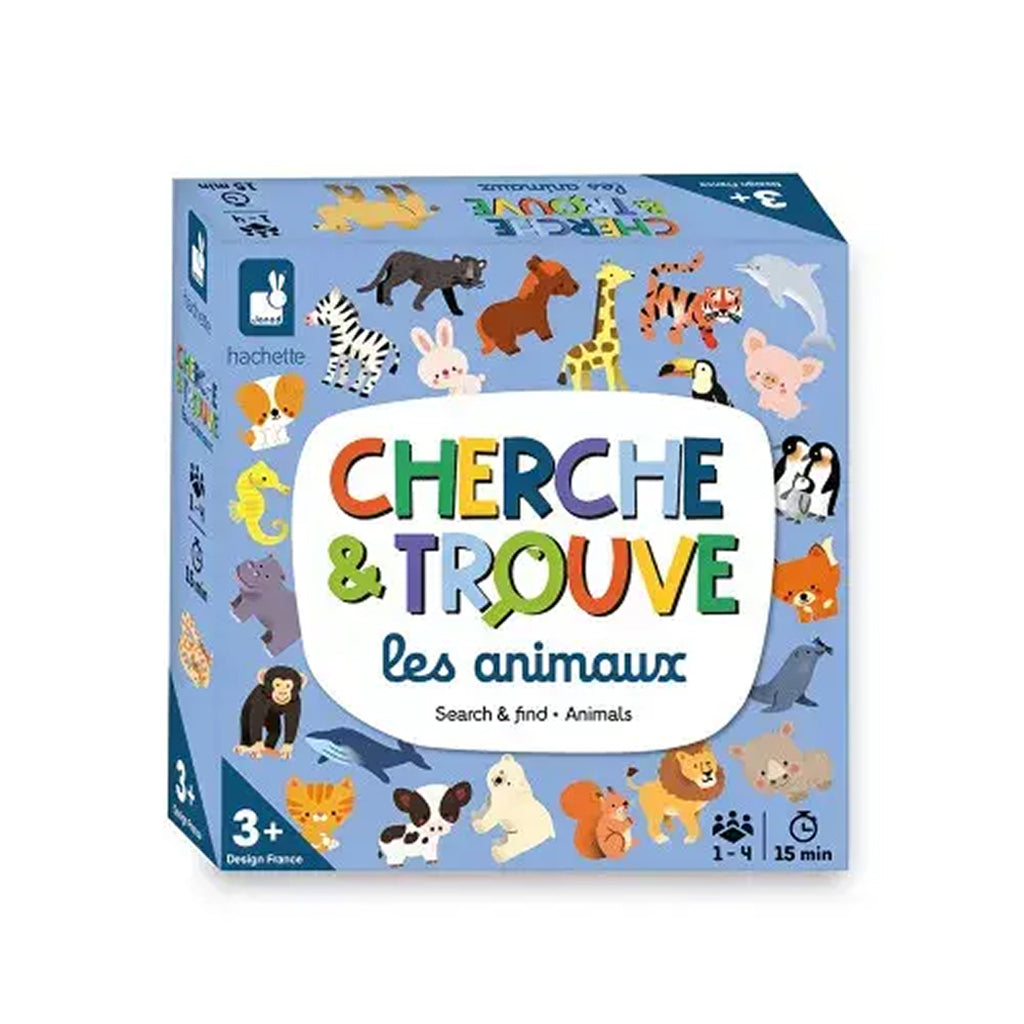 Janod Seek &amp; Find, Animals - Observationsspil kasse med dyremotiver