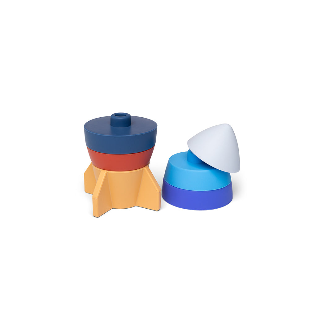 Little L, Baby Toy, Stacking Rocket - Blue and Orange Shades