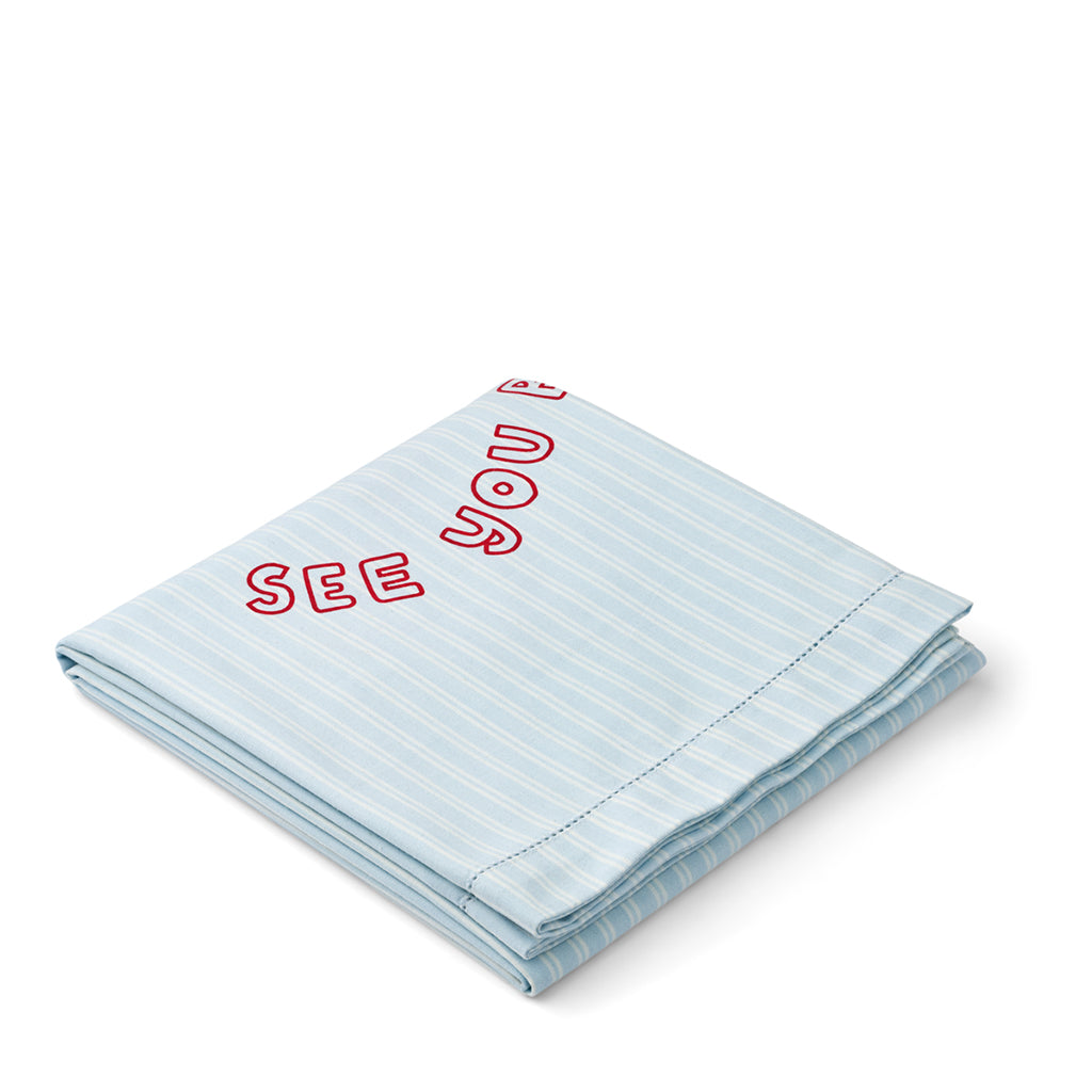 Liewood Paige Beach Towel, Stripe Pure Sky / Creme de la Creme